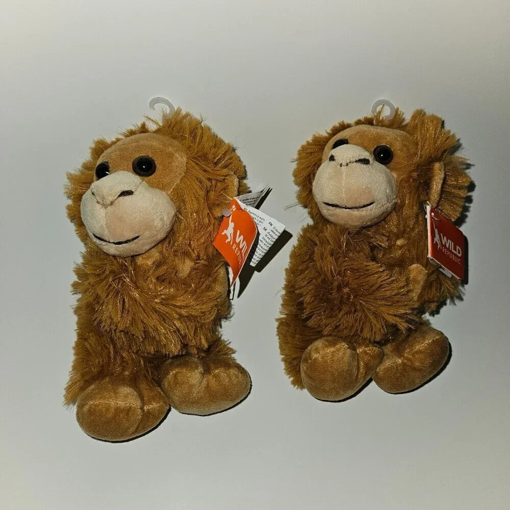 2 Wild Republic Brown Huggers Orangutan Plush Lot 7
